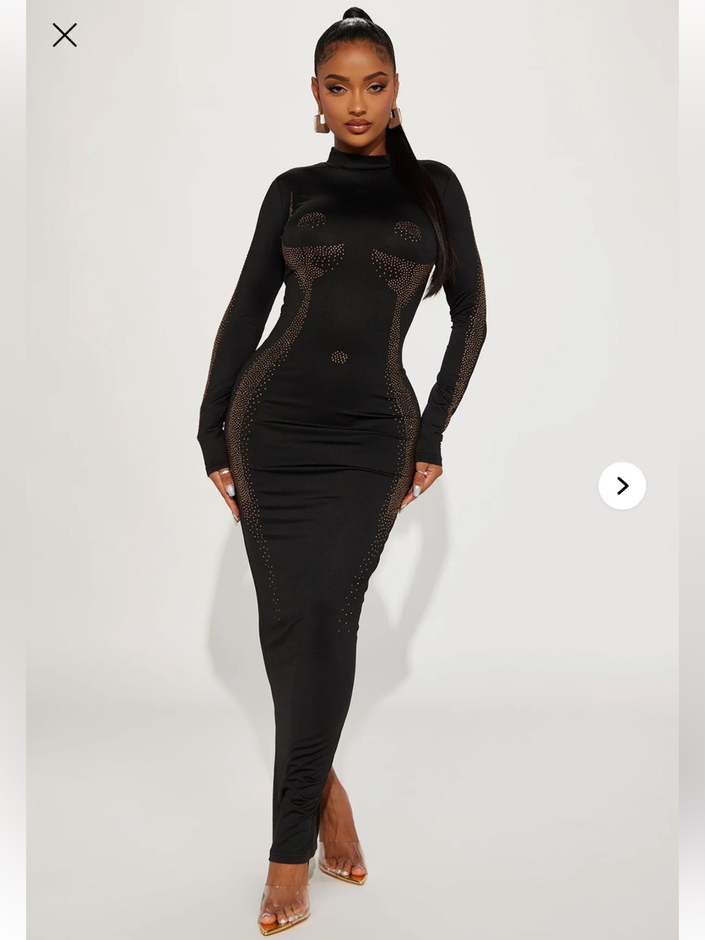 Fashion nova Tempting Embellished Maxi Dress